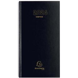 Agenda de bureau Comptoir Euro et cents 15 x 27 cm Journalier 2026 - Noir