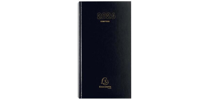 Agenda de bureau Comptoir Euro et cents 15 x 27 cm Journalier 2026 - Noir