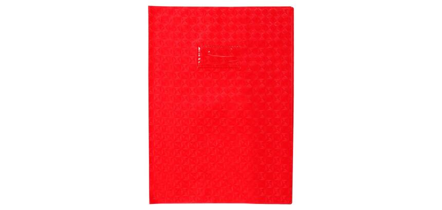 Protège-cahiers grain losange PVC 18/100ème avec porte-étiquette A4