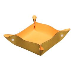 Rhodiarama vide-poche réversible simili cuir italien 12x12x4,5 cm - Or