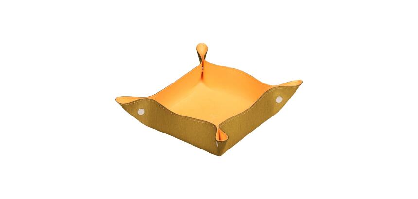 Rhodiarama vide-poche réversible simili cuir italien 12x12x4,5 cm - Or