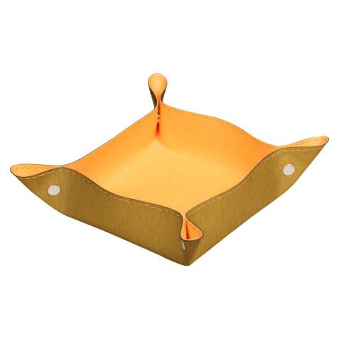 Rhodiarama vide-poche réversible simili cuir italien 12x12x4,5 cm - Or