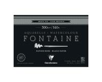 Fontaine Noir bloc collé 4 côtés 15F 18x26cm 300g grain fin