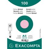 Pk100 Exa Rec Card 14.8x21cm Lined - Pink