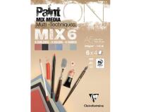 PaintON MIX6 bloc collé 24F A5 250g assorti 6x4F