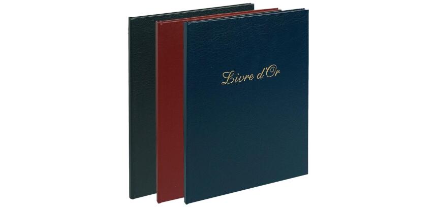 Livre d'or Balacron avec titre 100 pages blanches - 27x22 cm vertical - Couleurs assorties