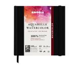 Rhodia Touch Watercolor Book, papier 100% coton grain satiné 300g - 15x15 cm, 40 pages - Noir