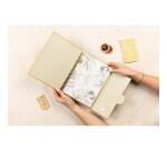 Jardin des Sens, Calendrier anniversaire perpétuel 23x17 cm, 50 pages imprimées, fermeture aimantée pour affichage sur la table.