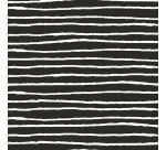 Papier cadeau Alliance, largeur 70 cm - Rouleau de 50 m, Rayures N&B - Noir & Blanc