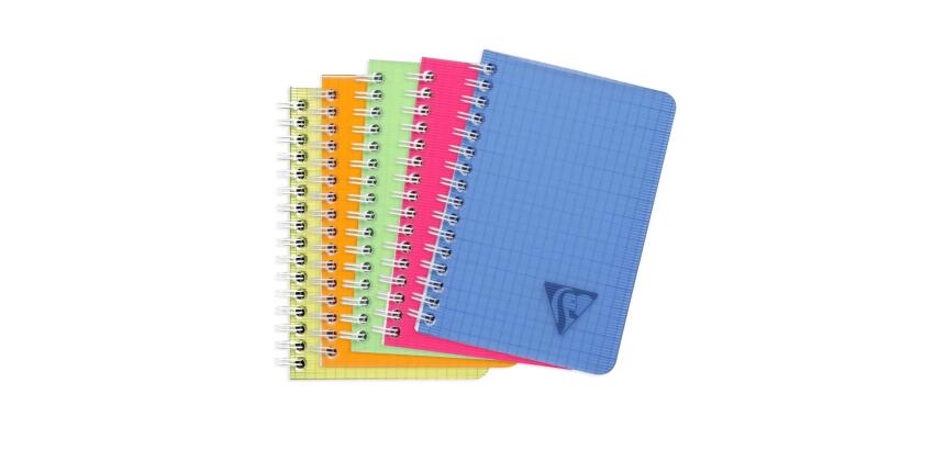 Carnet reliure intégrale Linicolor FRESH 9,5x14cm 100 pages petits carreaux couverture plastique polypropyène rainuré Couleur aléatoire - Assortis