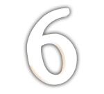 Petit chiffre 6 12cm - Blanc
