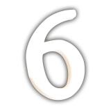 Petit chiffre 6 12cm - Blanc