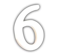 Petit chiffre 6 12cm - Blanc