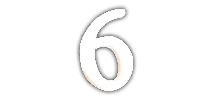 Petit chiffre 6 12cm - Blanc