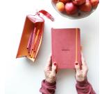 Trousse Rhodiarama plumier simili cuir 23 x 5 cm - Orange