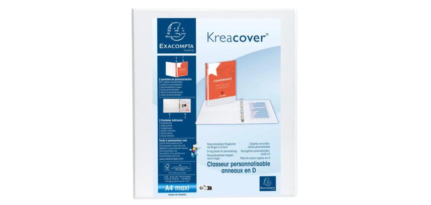 Classeur PP personnalisable Kreacover - 4 anneaux en D 15mm - A4 maxi