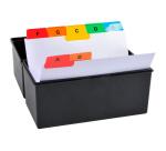 Intercalaires pour boite à fiches, imprimés de A à Z carte blanche 160g 25 compartiments - A7 - Blanc