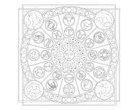 Carré 100% soie - 90x90cm Zodiac - Blanc