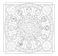 Carré 100% soie - 90x90cm Zodiac - Blanc