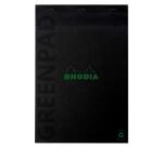 Greenpad bloc agrafé recyclé et recyclable en carte souple 350 g/m2 - N°18 21x29,7 cm 70 feuillets Ligné - Papier Clairefontaine recyclé 90 g/m2 - Noir - New - Noir