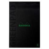 Greenpad bloc agrafé recyclé et recyclable en carte souple 350 g/m2 - N°18 21x29,7 cm 70 feuillets Ligné - Papier Clairefontaine recyclé 90 g/m2 - Noir - New - Noir