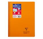 Cahier reliure intégrale enveloppante Koverbook A4 160 pages petits carreaux couverture polypropylène transparent - Assortis