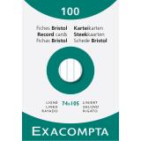 Pk 100 Exa Record Cards A7 White Lined - White