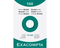 Pk 100 Exa Record Cards A7 White Lined - White