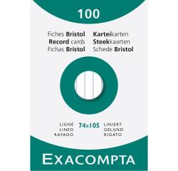 Pk 100 Exa Record Cards A7 White Lined - White