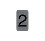 Plaque adhésive imitation Aluminium Chiffre 2 2,5x4,4 cm - Gris