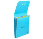 Trieur valisette vertical 6 compatiments PP recyclé Pop'N Co - Cyan