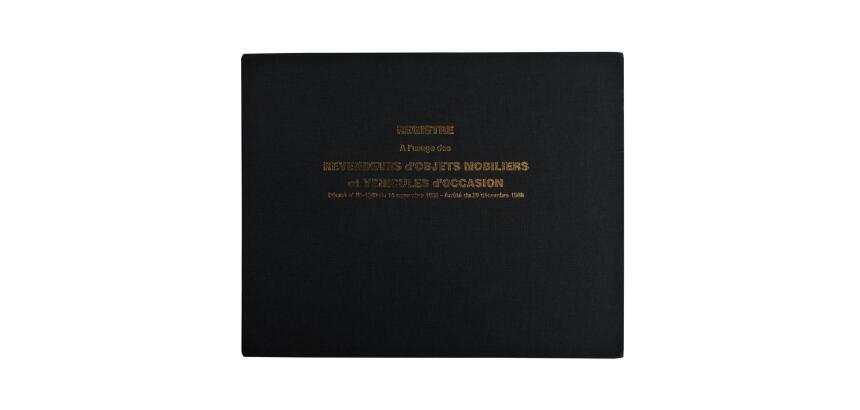 Registre d'objets mobiliers et véhicules d'occasion 240x320,110 pages - Noir