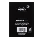 dotPad - bloc agrafé Rhodia N°12 8,5x12 cm dot 80 feuillets 80g - Noir