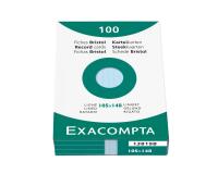 Estuche Exacompta de 100 fichas Exacompta cartulina Bristol - rayado horizontal sin taladro 105x148mm - Azul