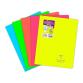 Cahier piqué Koverbook Neon 24x32cm 96 pages grands carreaux couverture polypropylène opaque - Assortis