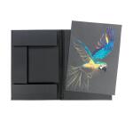 Rhodia Touch carton dessin 3 rabats, simili cuir italien noir avec fermeture par élastique - 32x45 cm - Noir