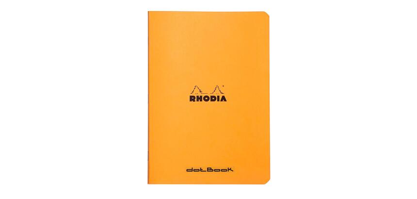 Cahier piqué Rhodia Classic 14,8x21 cm 96 pages dot non détachables 80g - Orange