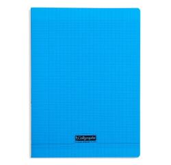 Cahier piqué 8000 POLYPRO 24x32 cm 192 pages grands carreaux 90 g - Bleu