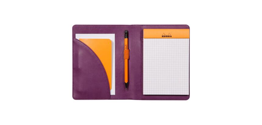 Rhodiarama livret porte-bloc N°13 pour bloc ou carnet format A6 - Violet