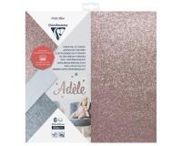 PAPIER PAILLETÉ ADHÉSIF, Pochette de 6 feuilles 250g/m2 au format 30.5x30.5cm - Assortiment