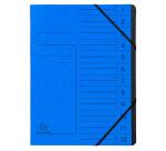 Trieur agrafé avec élastiques intérieur noir 12 compartiments - A4