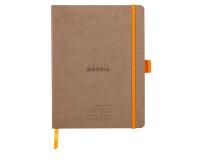 Rhodiarama Meeting A5+ 160 pages microperforé papier blanc 90g avec élastique + p-stylo - Taupe