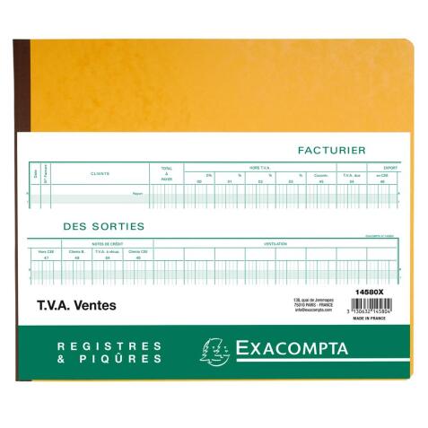 Piqûre TVA Sorties - texte FR - 31 lignes - avec feuille d'identification