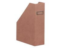 Rhodiarama porte-revues simili cuir italien 10x25x31 cm - Bois de rose