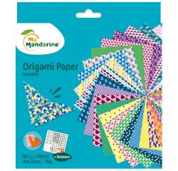 Origami Paper Geometric, 20 x 20 cm, 60F, 70g - Multicolore