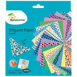 Origami Paper Geometric, 20 x 20 cm, 60F, 70g - Multicolore