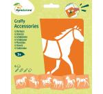 Set de 6 pochoirs enfants, Chevaux - Orange