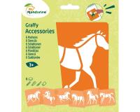 Set de 6 pochoirs enfants, Chevaux - Orange