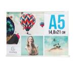 Porte-visuel droit horizontal A5 - Cristal