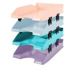 Pack of 4 letter trays COMBO Pastel col. - Assorted colours